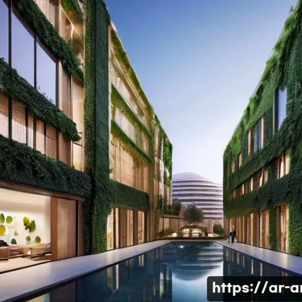 건축분야에서의 경제적 가치 분석 - **Prompt:** A stunning, iconic sustainable skyscraper in a vibrant, futuristic Arab city. The archit...