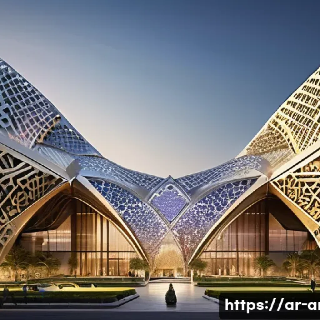 건축기사와 중소형 건축 프로젝트 - "A futuristic architectural masterpiece standing proudly in a vibrant, modern Middle Eastern city, i...