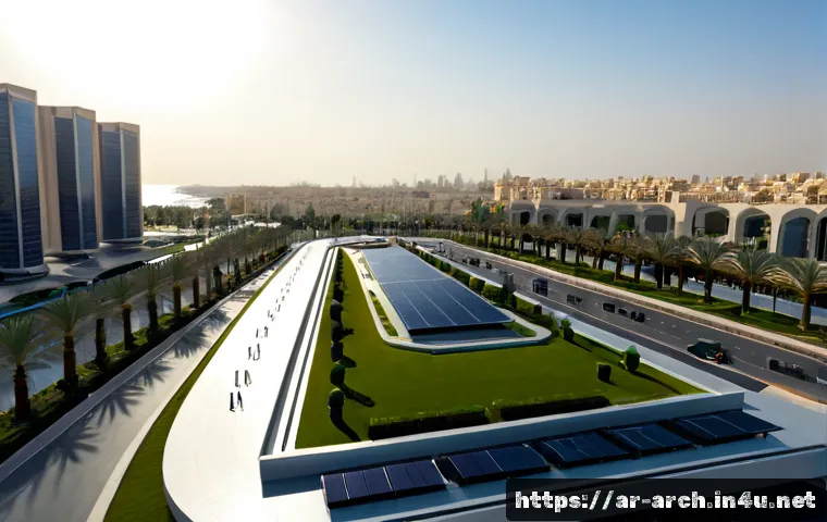 건축사와 스마트 시티 설계 - Photorealistic architectural studio in a modern Arab Gulf city, Arab architect in modest professiona...